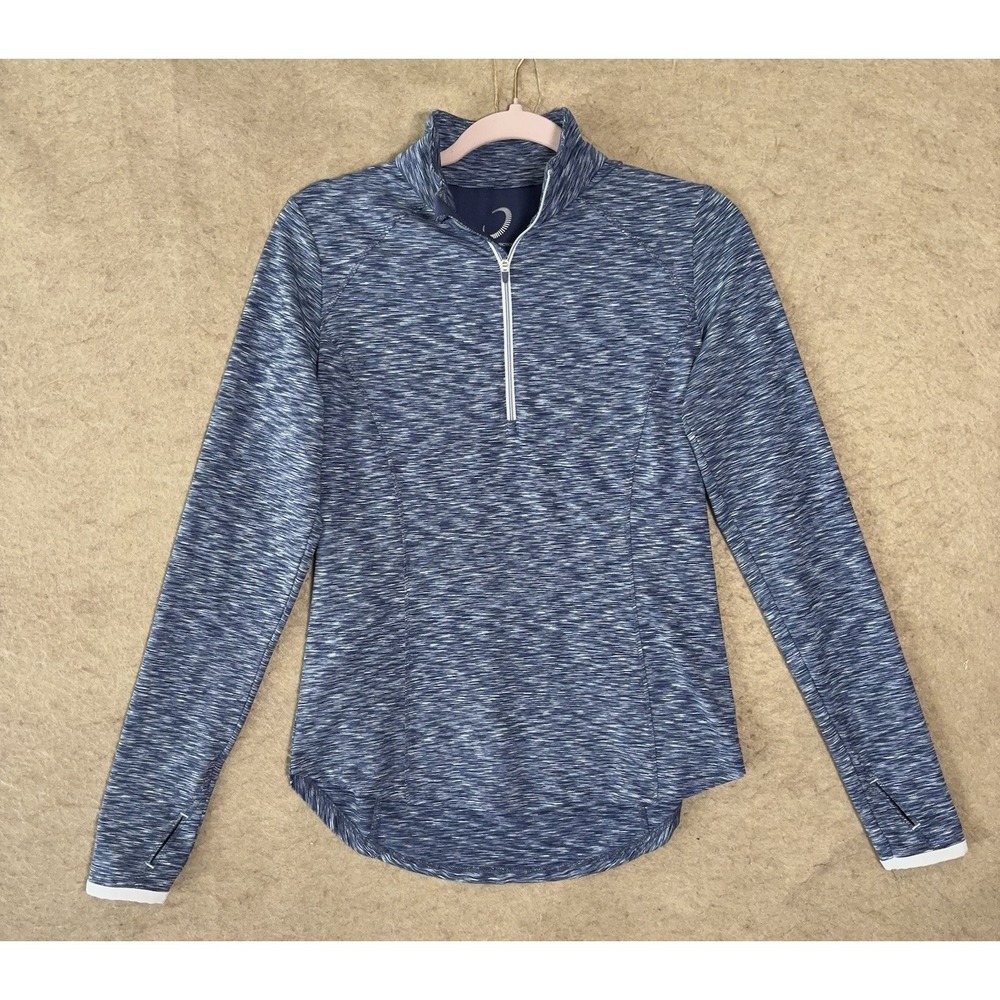 Zero‎ Restriction Pullover Womens Sz S Blue 1/4 Zip Thumb Holes Stretch Golf